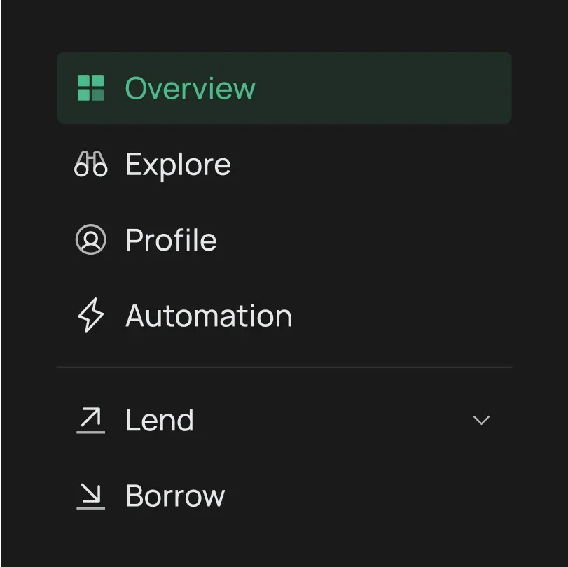 Detail image of the menu for Lender Labs
